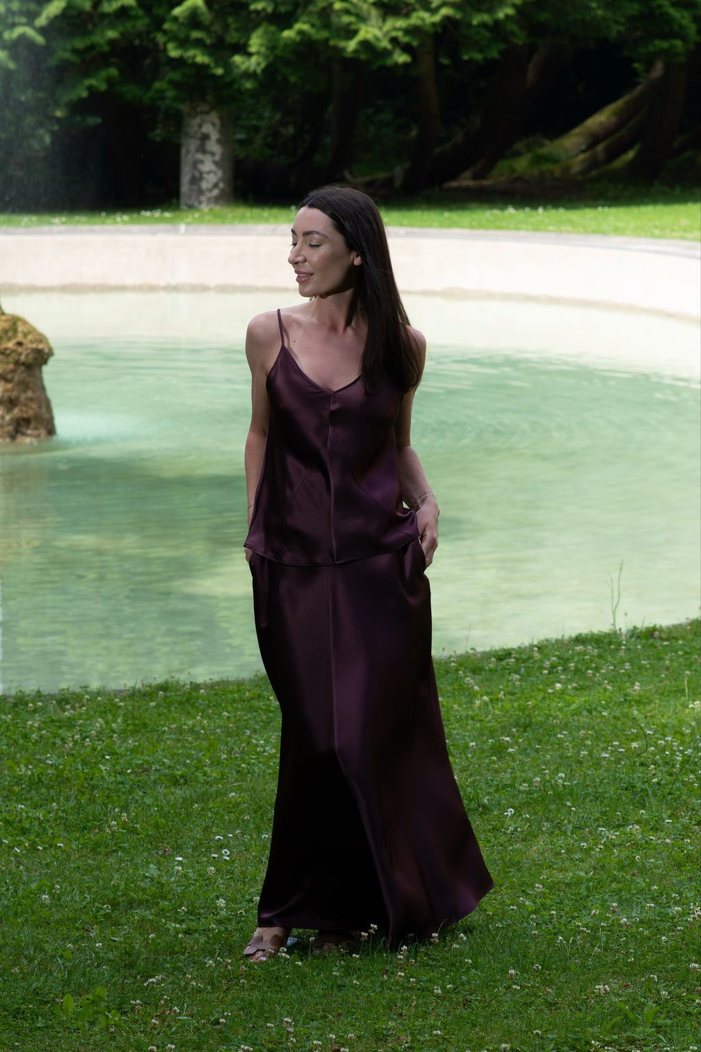 Skirt with pockets “Soft Power” Bordo